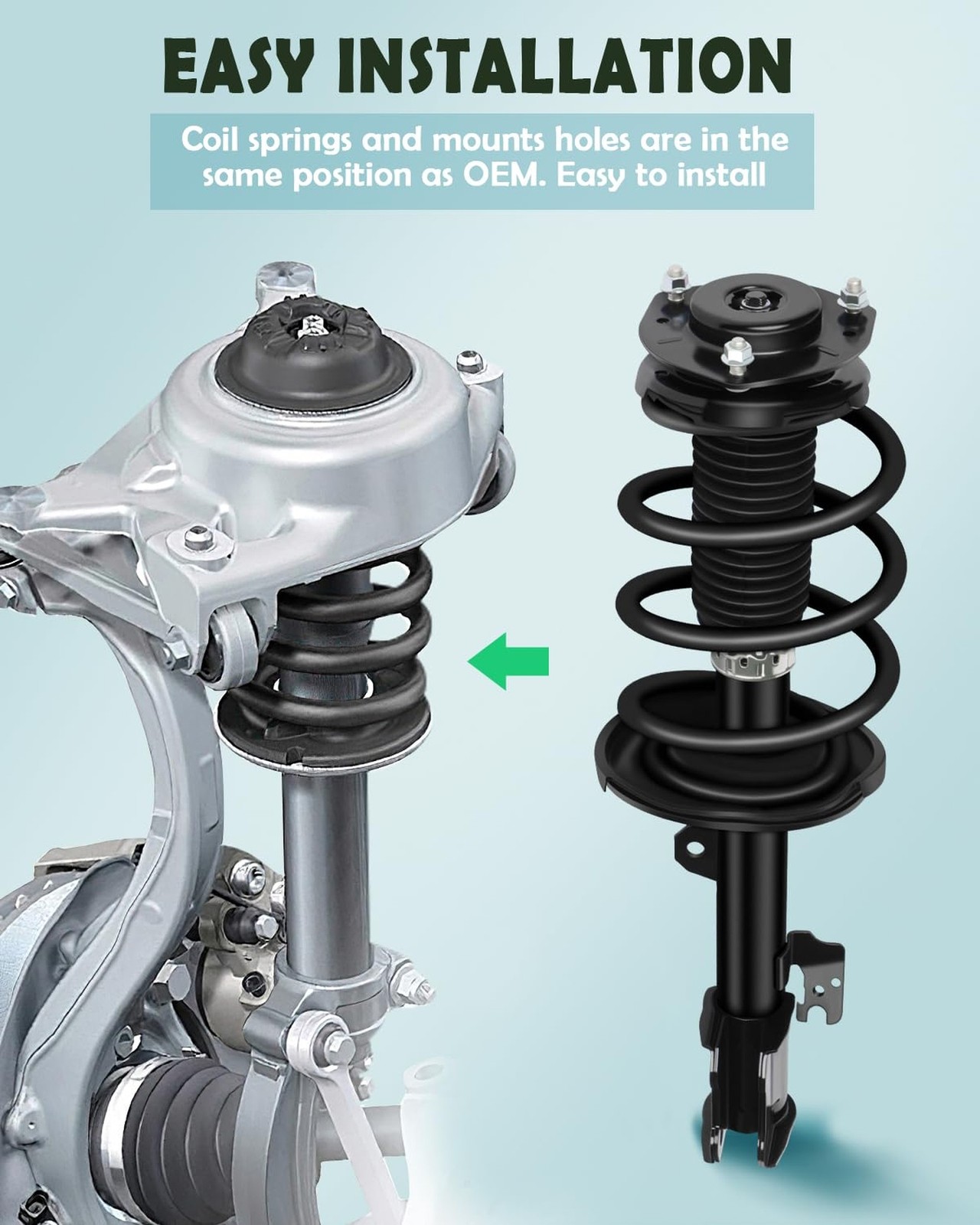 SCITOO Front Pair Strut & Spring Complete Assembly Compatible with 2008-2013 …