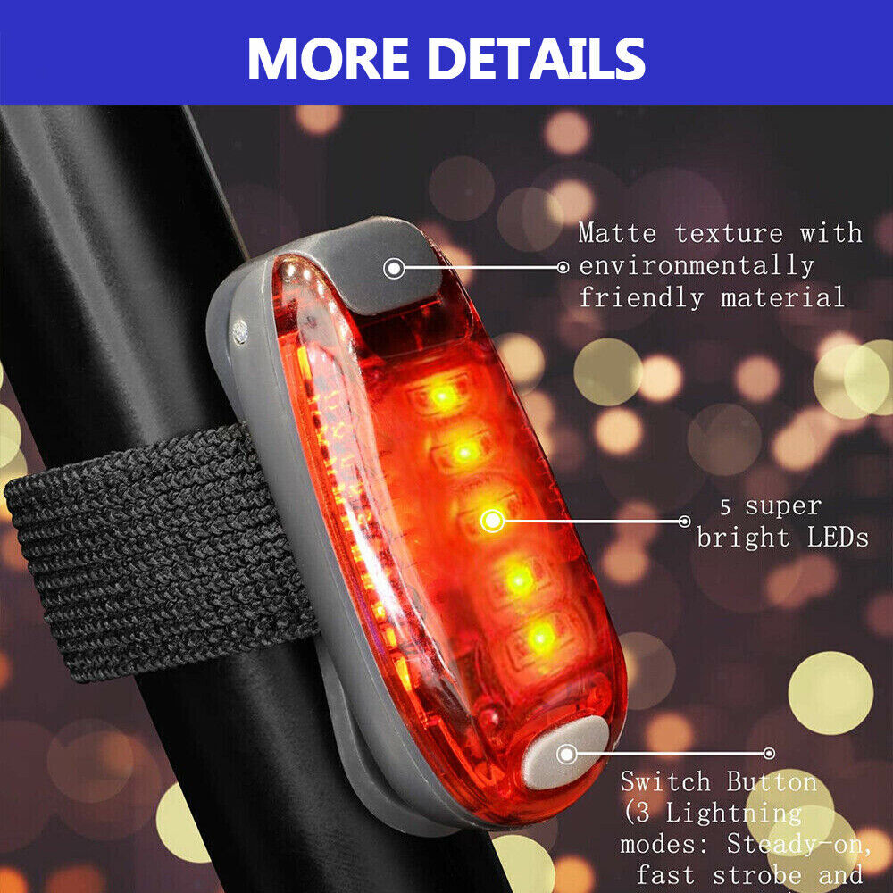 Bike Saddle Bicycle Seat Soft Pad Cushion & LED Tail Light Safety Warning Lamp