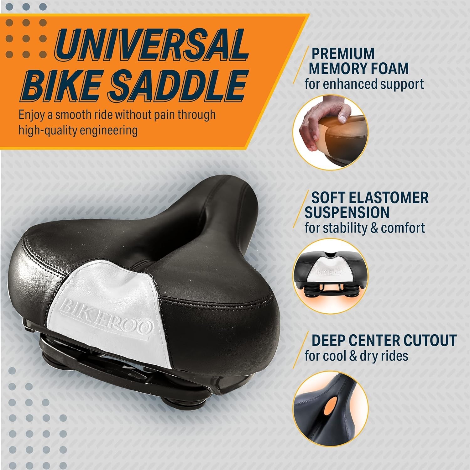 Comfort Saddle for Women & Men – Universal Fit Indoor & Outdoor Bicycles – Ce…