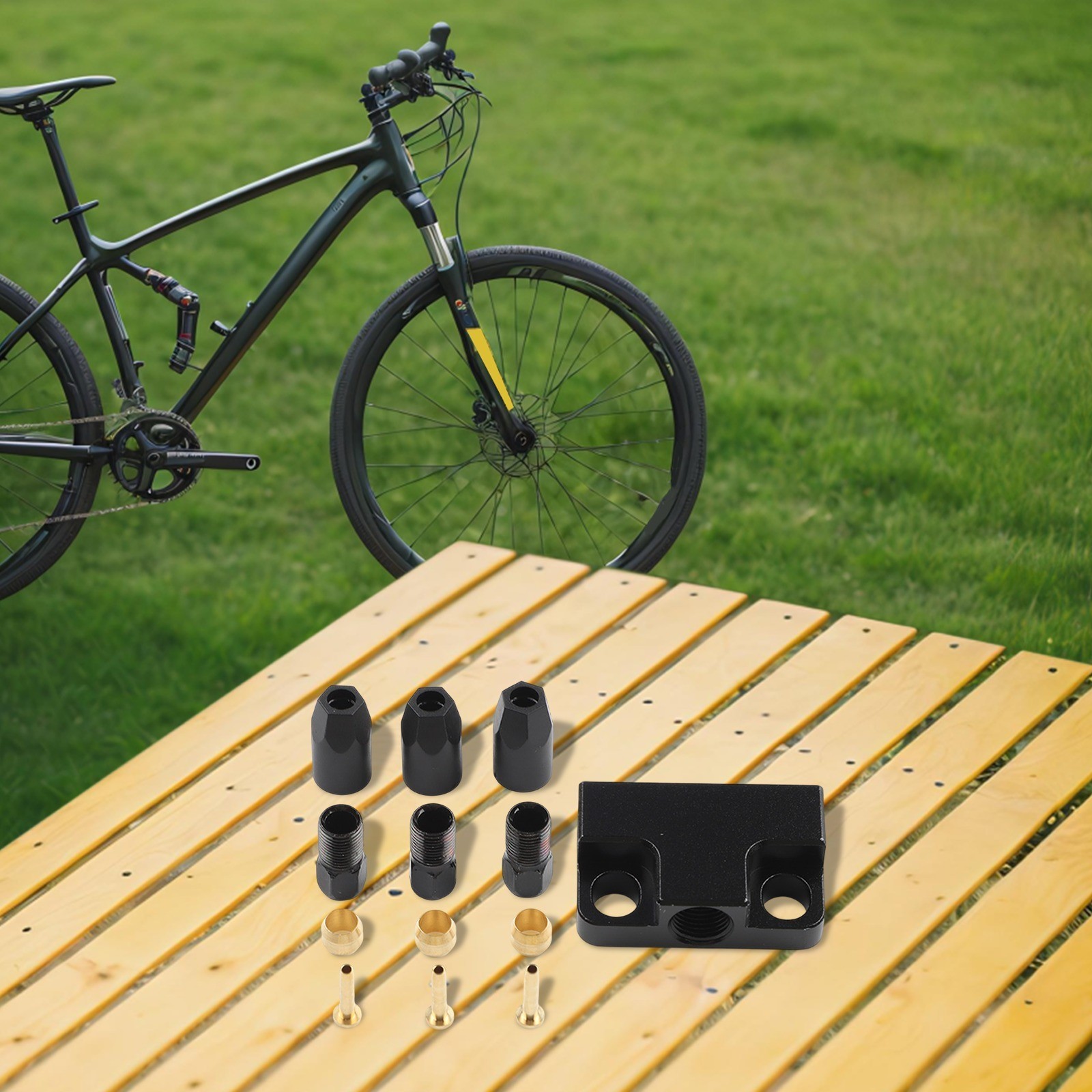 Durable Versatile Jet Black Hydraulic Brake Cable Tee 1 to 2 Adapter Reliable