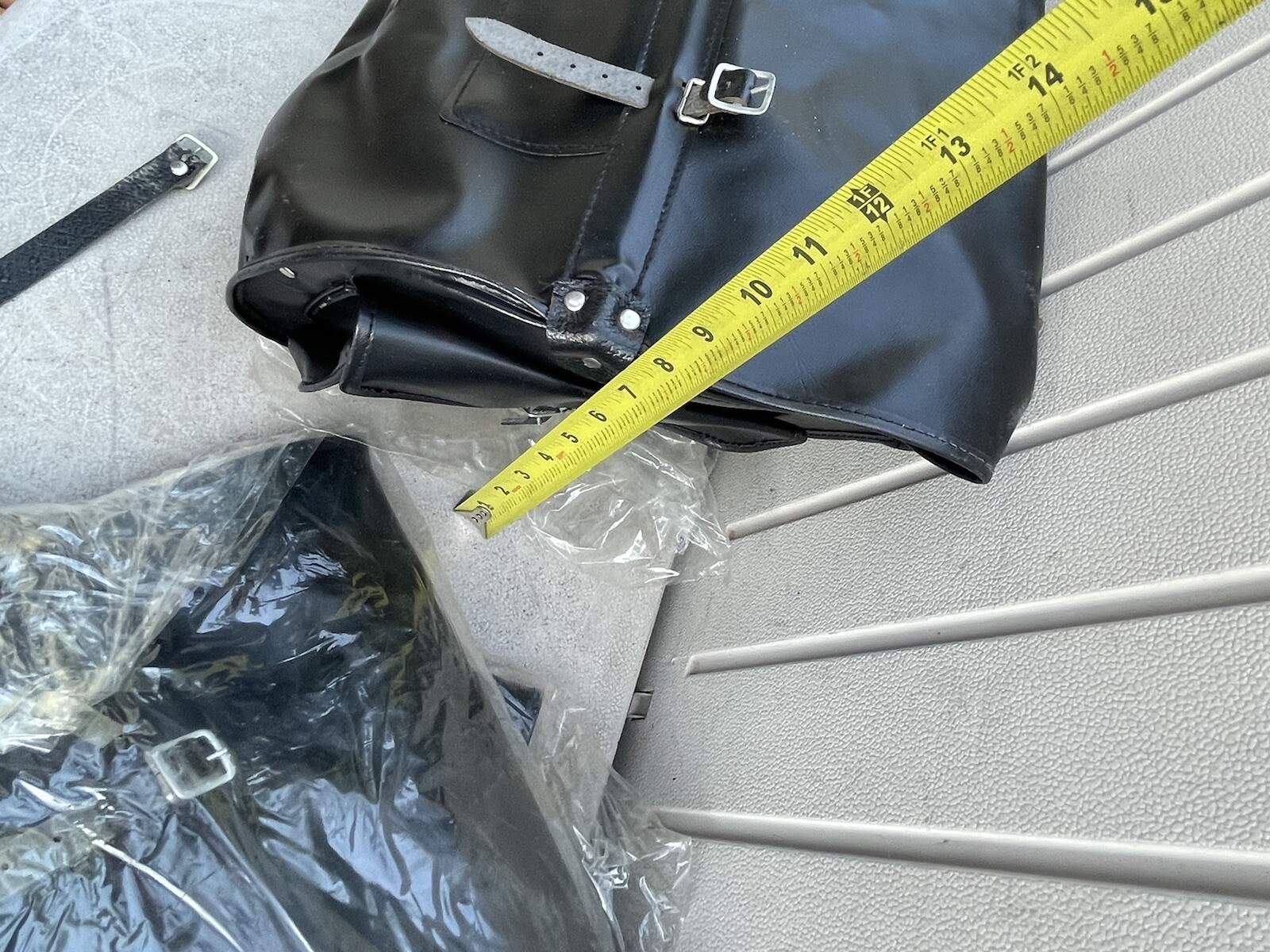 Pair Of New Old Stock Baycliff England Made Rare Black Vinyl Bicycle Saddle Bag