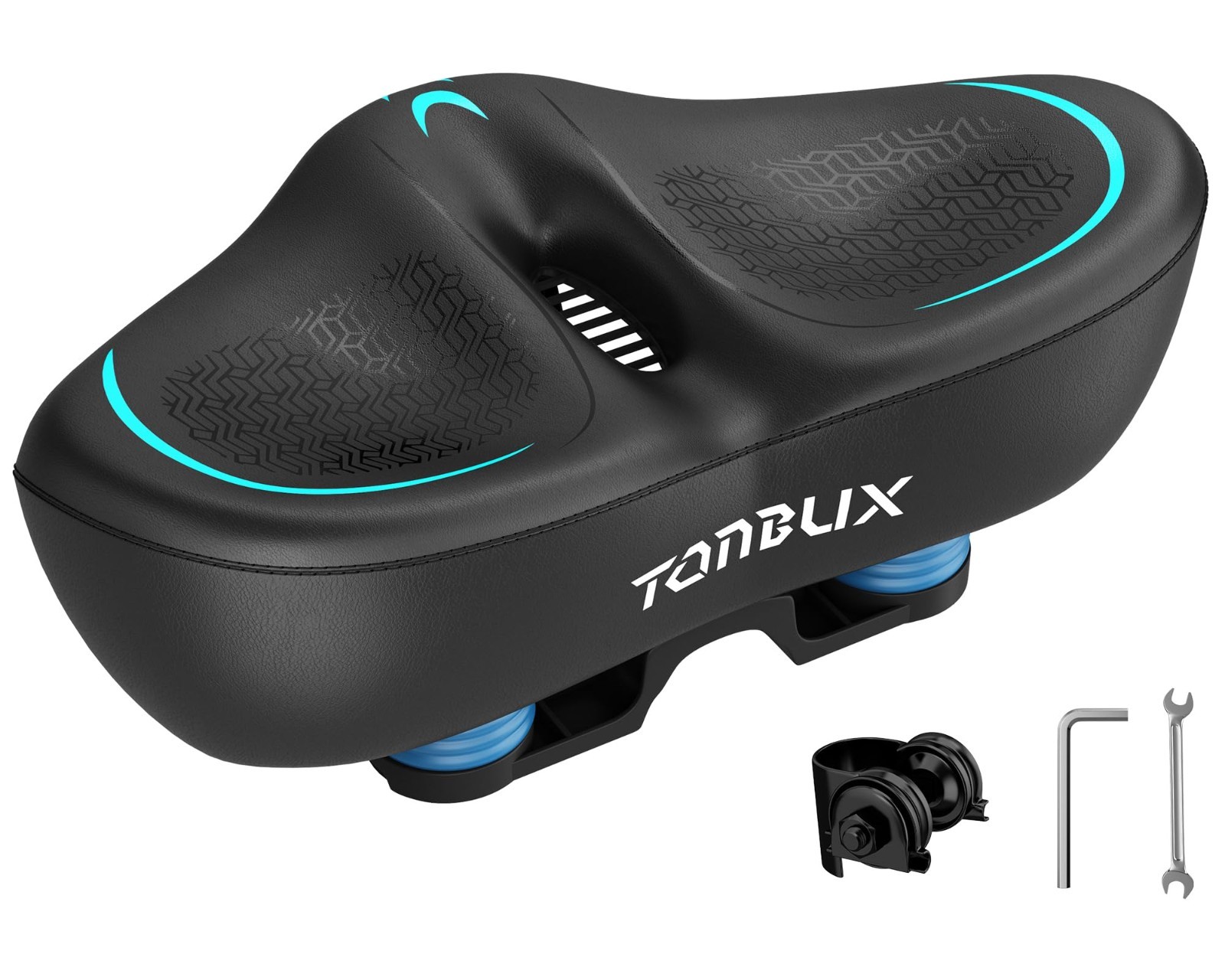 Comfortable Wide Bike Seat Cushion for Men & Women, 6cm Padding, Large Peloton &