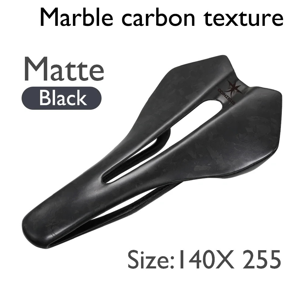 Carbon Fiber Leather Road Bicycle Saddle Hollow-Out Design Bike Seat Cushion