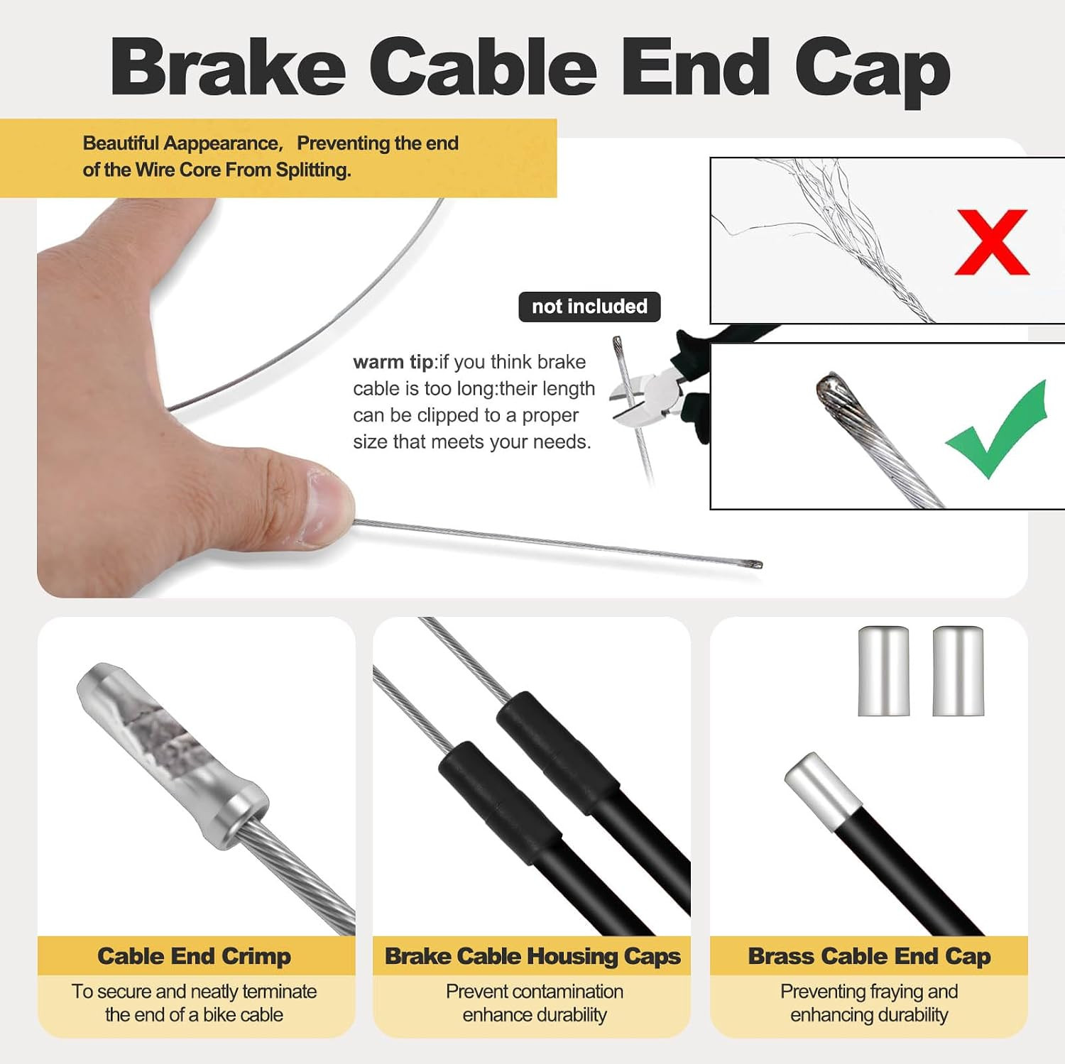 BMX Bike Gyro Brake Cables Front + Rear (Upper + Lower) with Spinner Rotor Compl