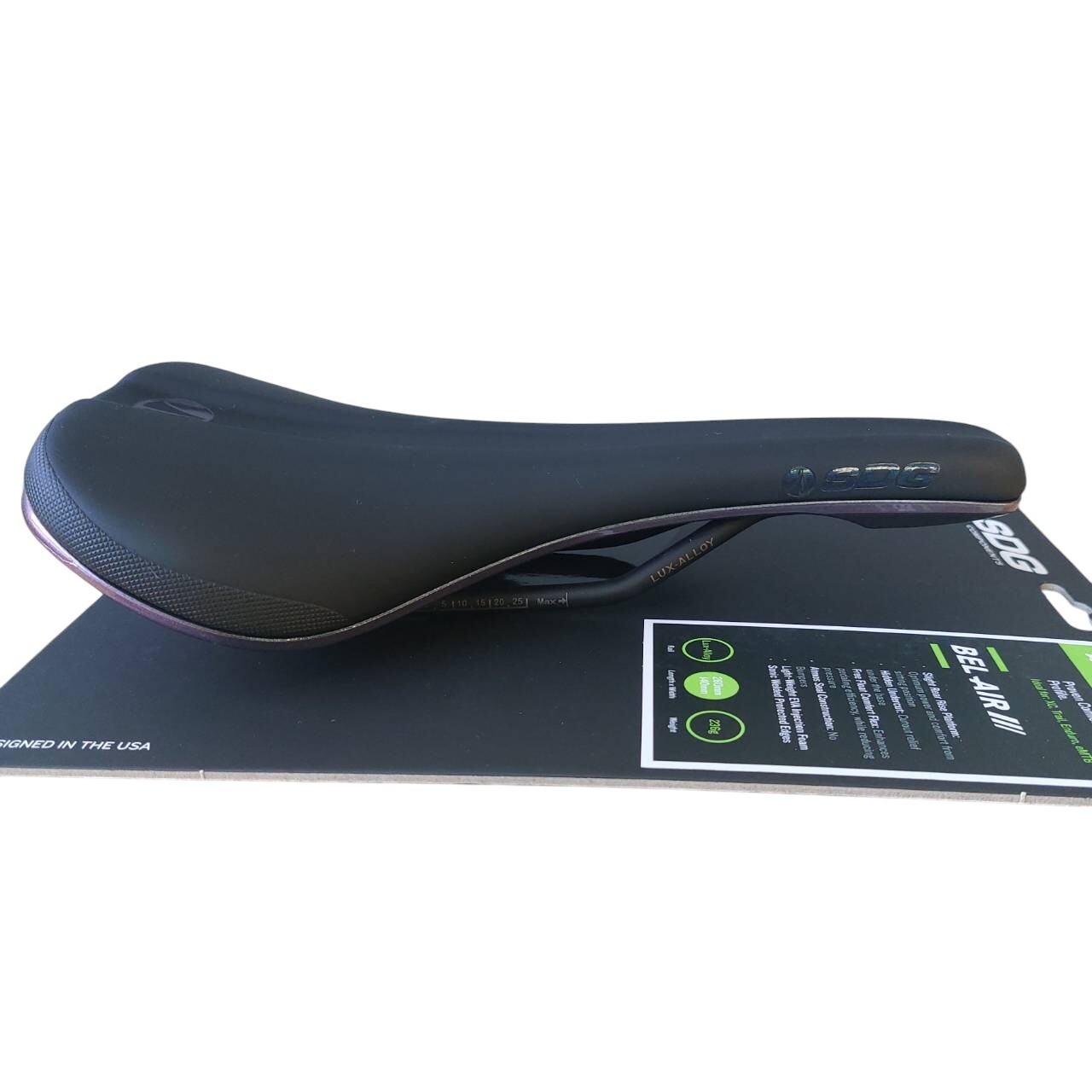 SDG Bel-Air 3.0 260x140mm Lux-Alloy Oil-Slick Rail MTB Road Bike Saddle