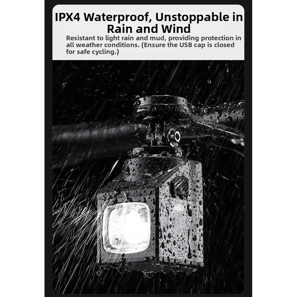 USB C Wireless Remote Bike Light 1600 Lumens IPX4 Waterproof Front Headlight
