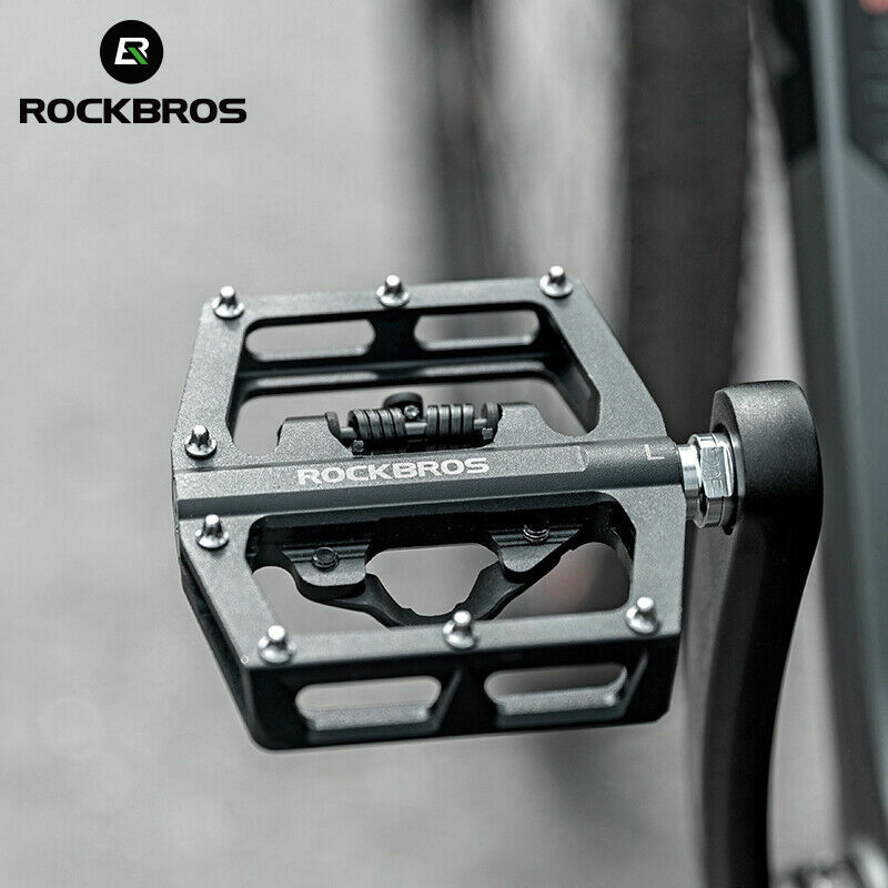 ROCKBROS Bike Pedals SPD Lock Pedals Non-Slip MTB 2 in 1 Dual Function Pedals