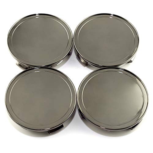 4pcs 75mm(2.95in)/69mm(2.72in) Wheel Hub Center Caps Black Chrome Base for