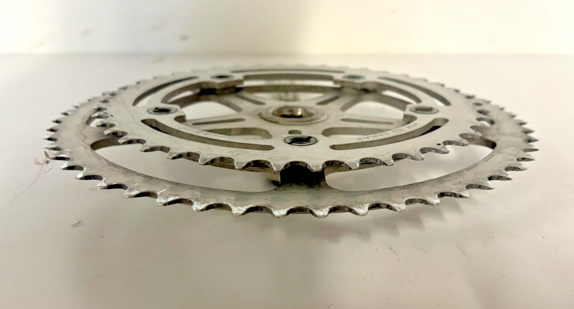 Vintage SR Sakae Silstar 170mm 52/42 Silver Aluminum Road Bike Double Crankset