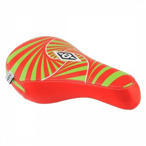 Alienation Psycho BMX Saddle Seat Pivotal 140mm Wide Green / red