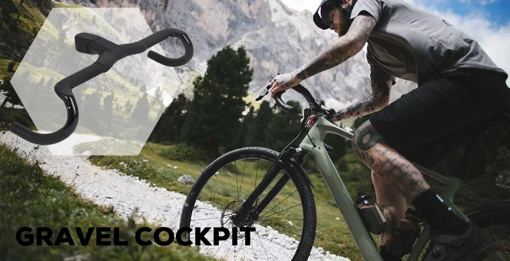 Carbon Integrated Cable Routing Gravel Road Bicycle Cockpit Di2 Handlebar