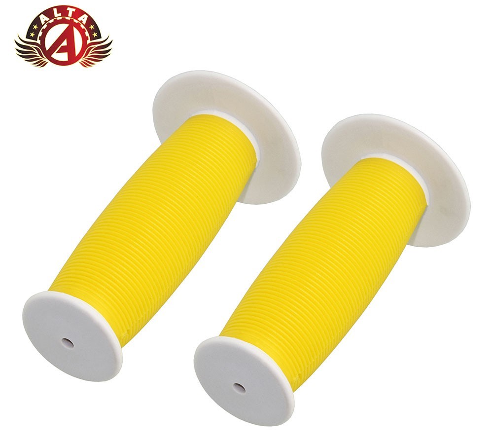 ALTA White/Yellow Mushroom Handlebar Grips 7/8″ x115mm Cruiser BMX Vintage Style