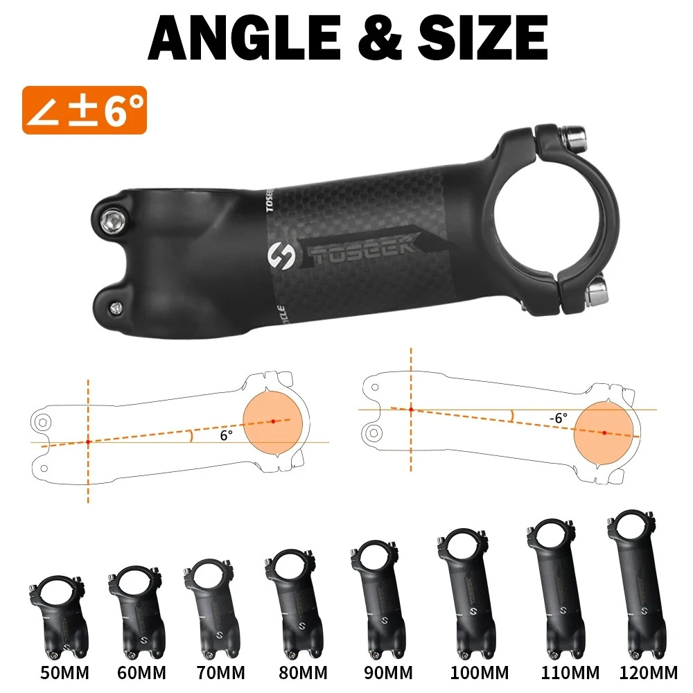 Bicycle Stem 28.6 – 31.8mm Bike Handlebar Stem 6 Degree or 17 Degree 60-120mm
