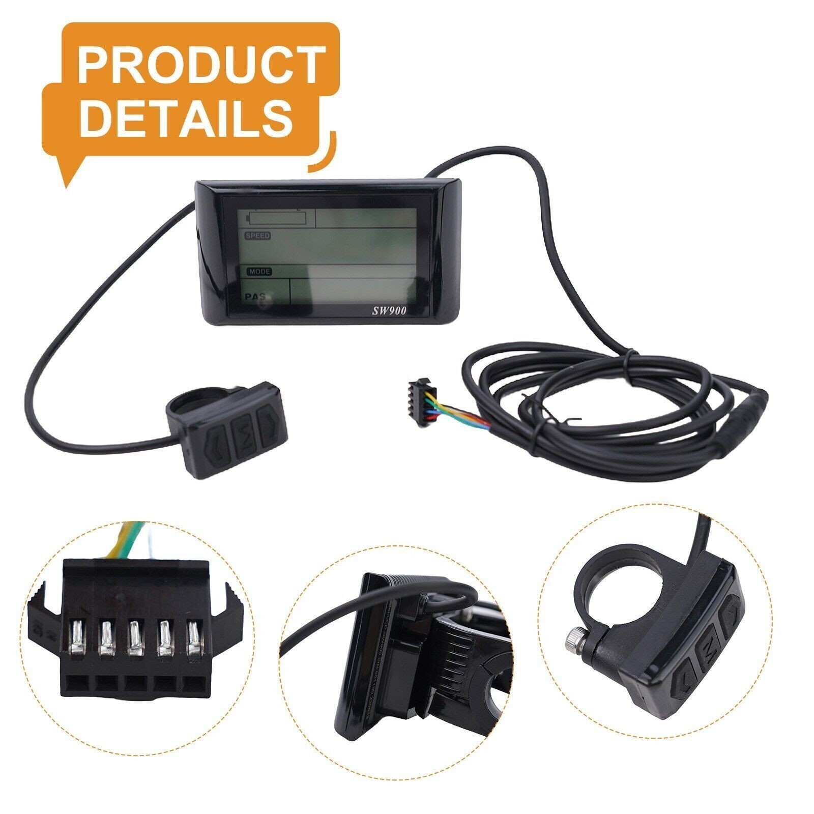 5Pin LCD S900 Display Meter Control Panel 24-72V E-Bike Electric/Bicycle Scooter