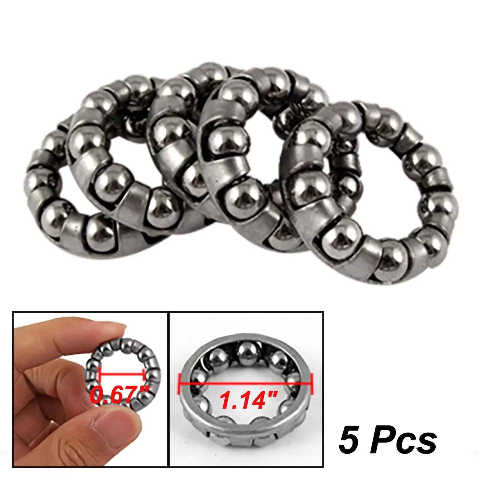 5PCS Silver 1/4 in x 9 Balls Bicycle Crank Ball Bearing Bicycle Accessories