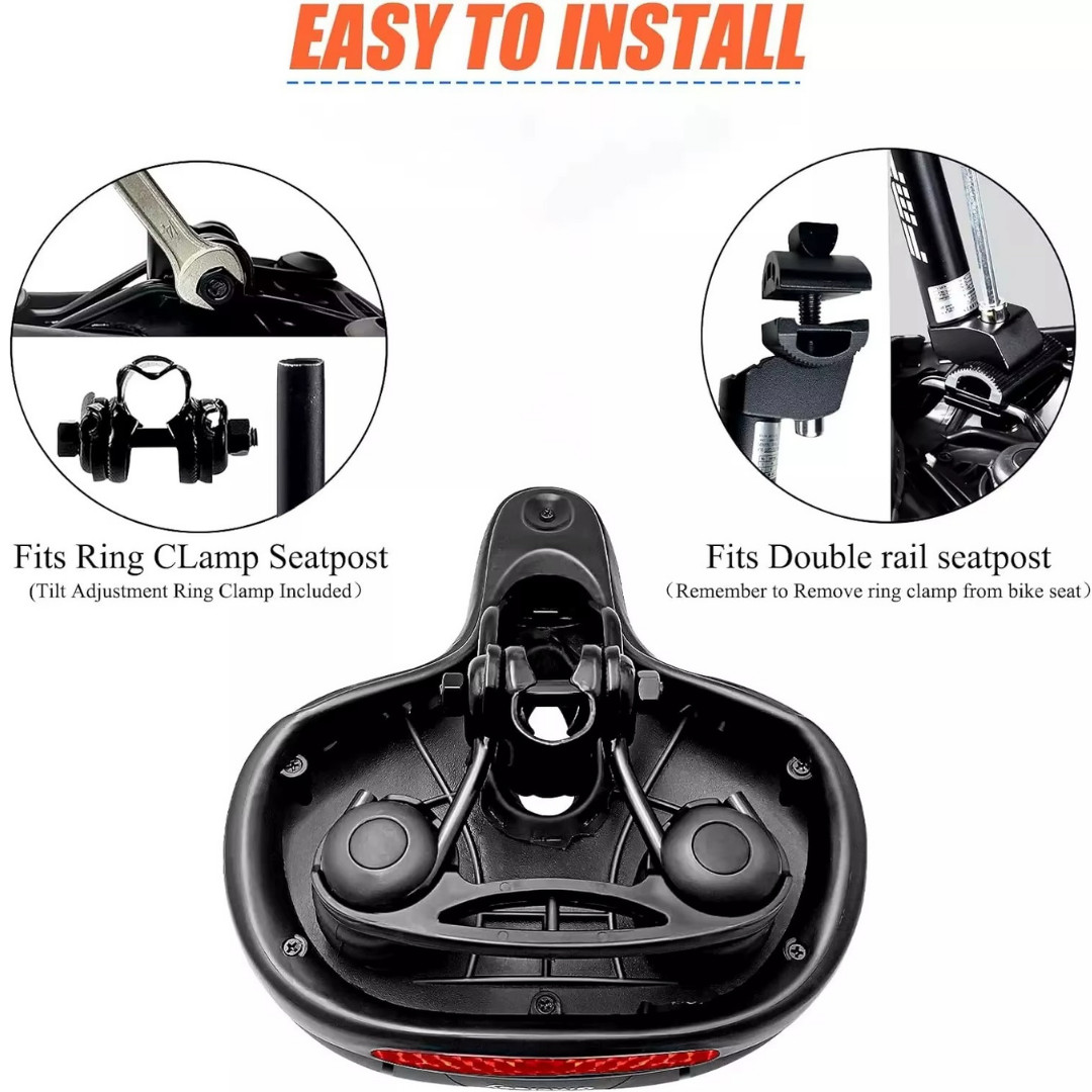 Extra Wide Big Bum Bike Bicycle Saddle Seat Gel Cushion Sporty Soft Comfort Pad