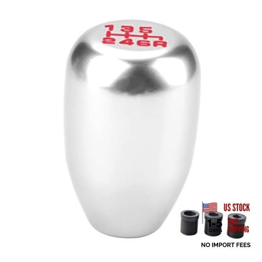 2.25 Inch Universal Manual Gear Shift Knob – Direct Replacement 6 Speed Silver