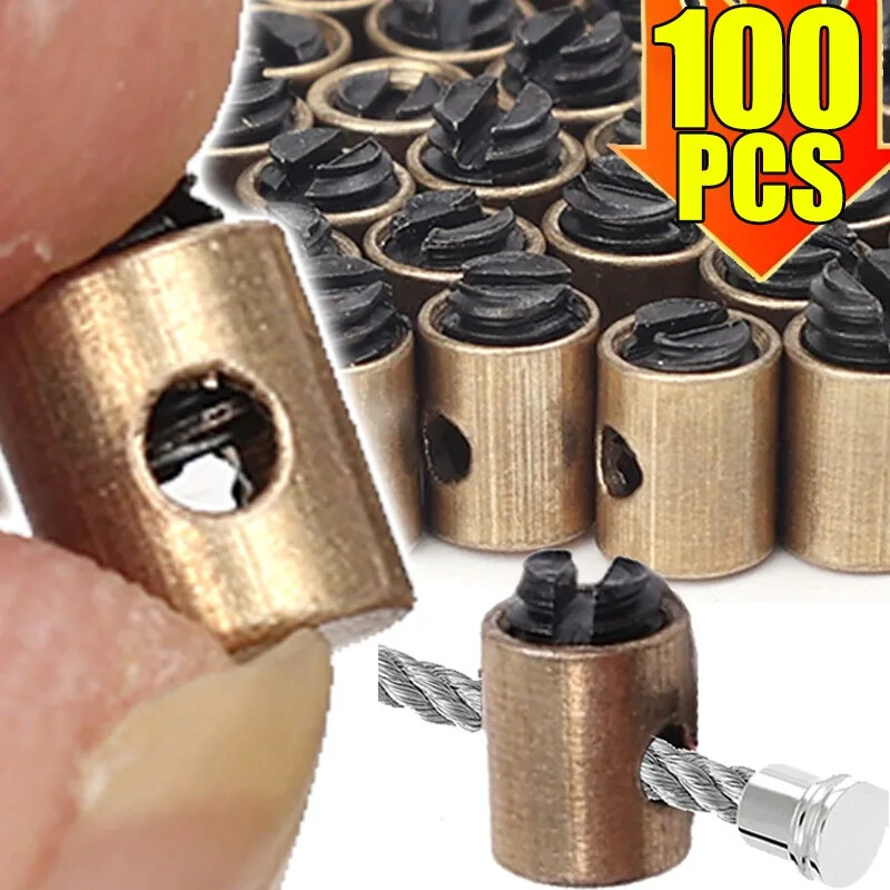 100x Cable Stop Wire Clutch End Barrel Screw For ATV Motorcycle Pit Bike 2.5mm