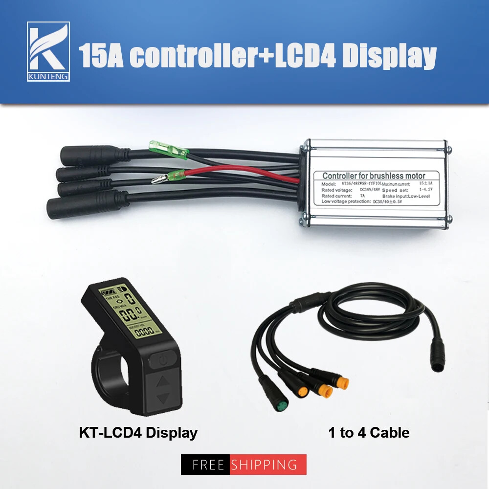 KT Controller 36V 48V 15A 250W 350W Waterproof E-bike Controller with Display