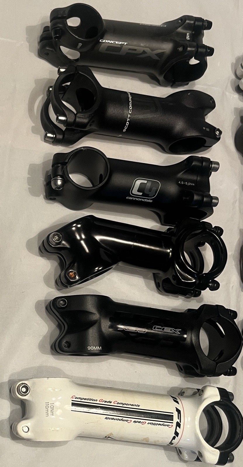 Lot of 12 Bike Stems – All 31.8mm 1-1/8″ Aluminum Stem- Various Brands & Lengths