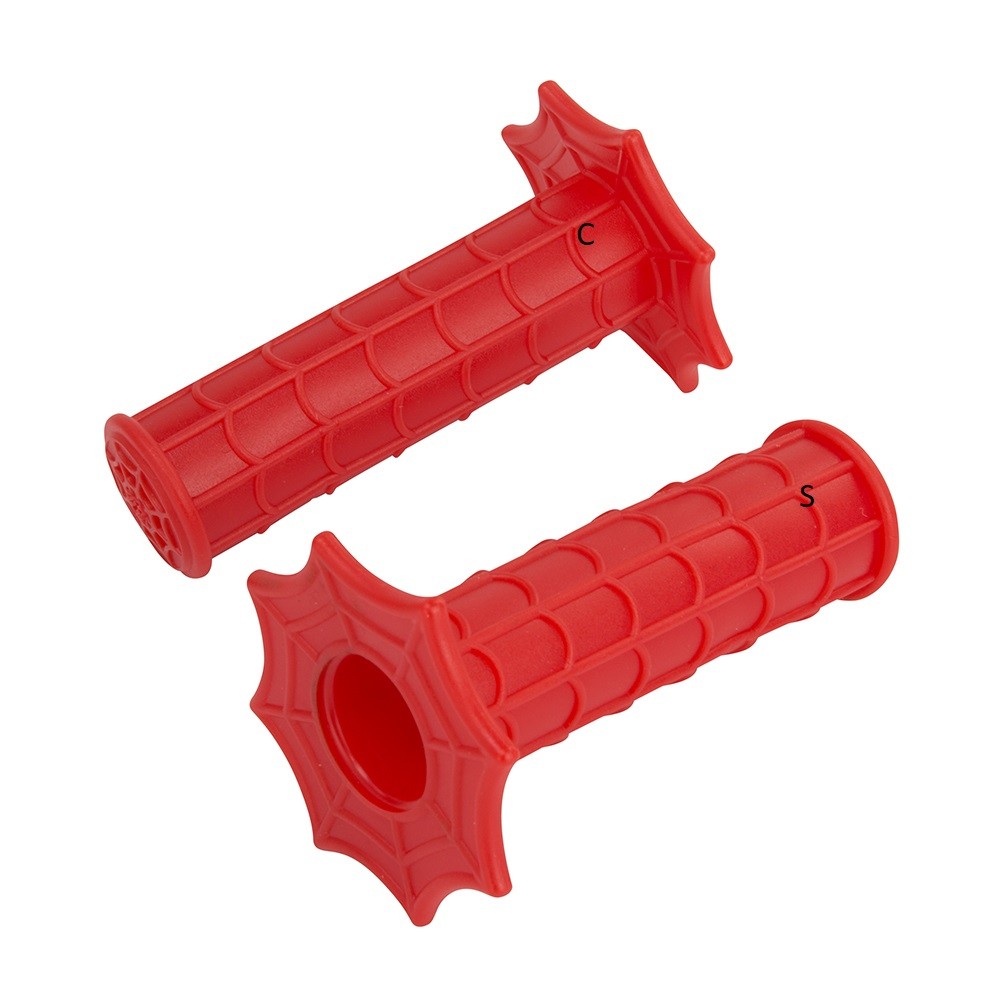 Spider Kids Boy Bike Bicycle Grips and Heart Pedals Bundle Red