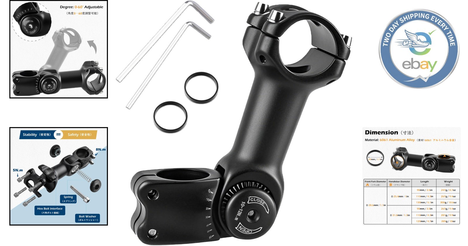 Aluminum Bike Handlebar Extender Stem 31.8mm for Road & Mountain Bikes