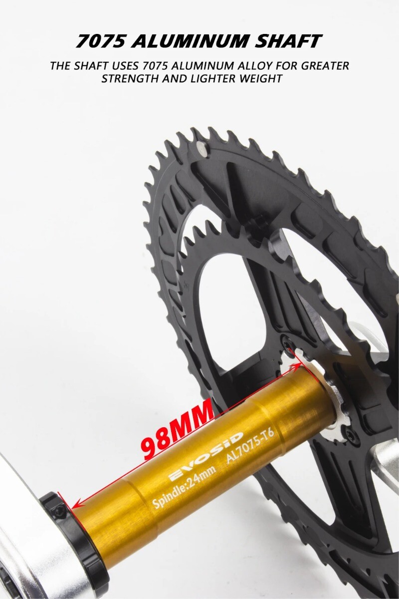 Road Bike Hollow Tech Crankset 52-36T 165mm Crank with Bracket Double Chainring