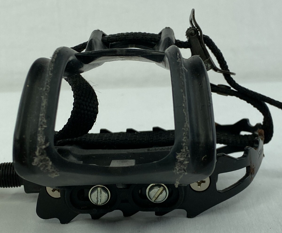 Sakae Pedals w/ Christophe 43 Toe Clips Metal Plastic Bicycle Parts **NOTE** B55