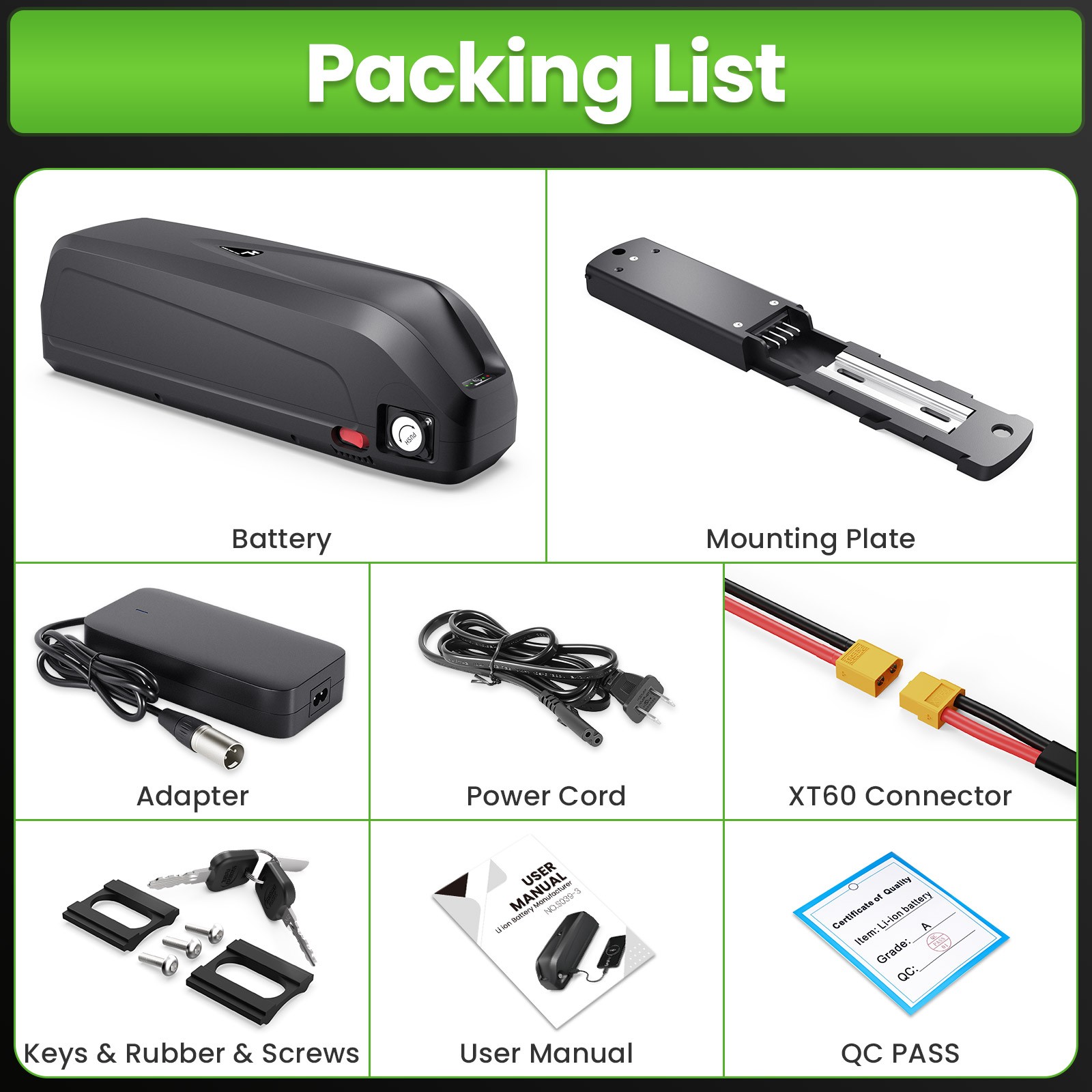Ebike Battery 48V 20Ah Hailong Lithium-Ion Pack Battery for Bicycle Bafang Motor