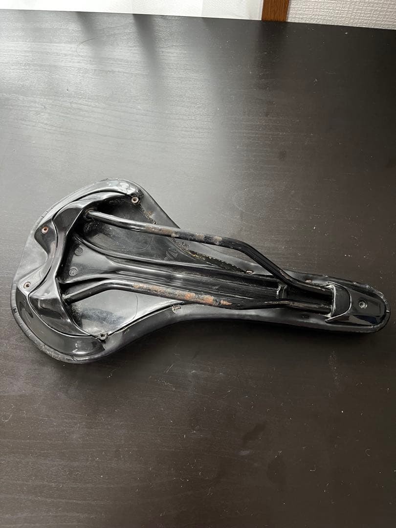 Sporty Bicycle Saddle Black Used with Punching Design and Minor Wear