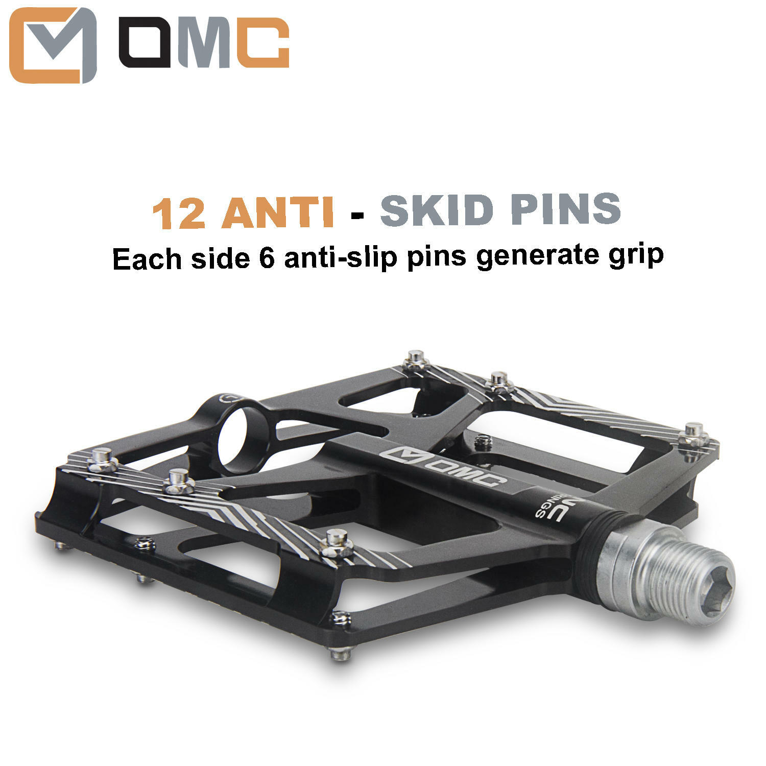 OMC-308BK 9/16″ Aluminum Platform Mountain Bike Pedals 3 Sealed Bearing MTB BMX