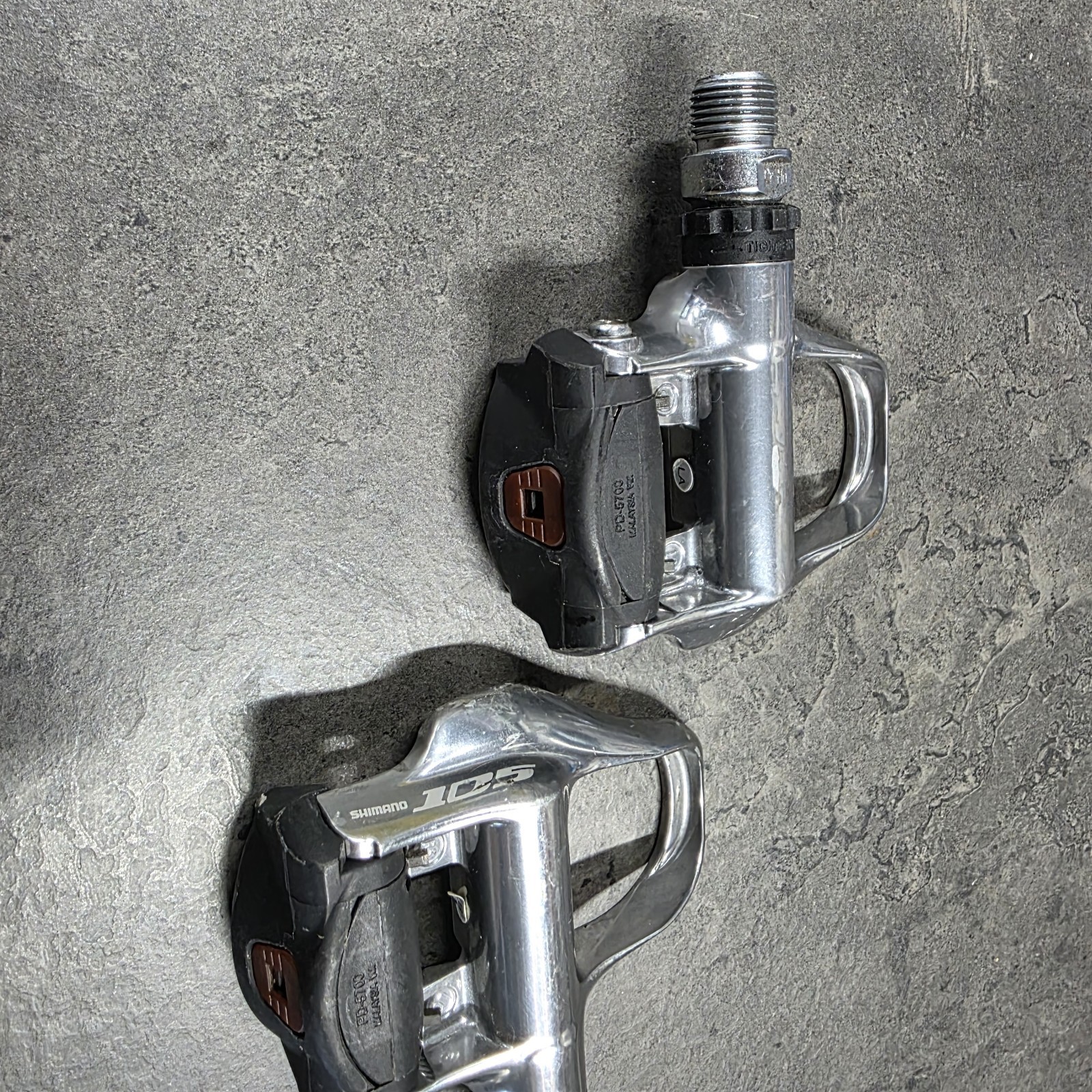 Shimano PD-5700 Clipless Pedals 105 Road Polished Silver Chrome