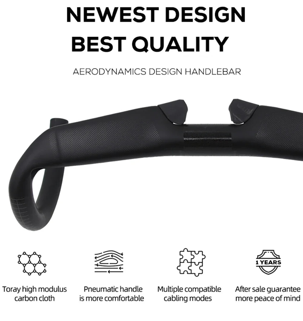 Carbon Fiber Road Bike Handlebar DI2 Flare 2° Cockpit 380mm 400mm 420mm 440mm