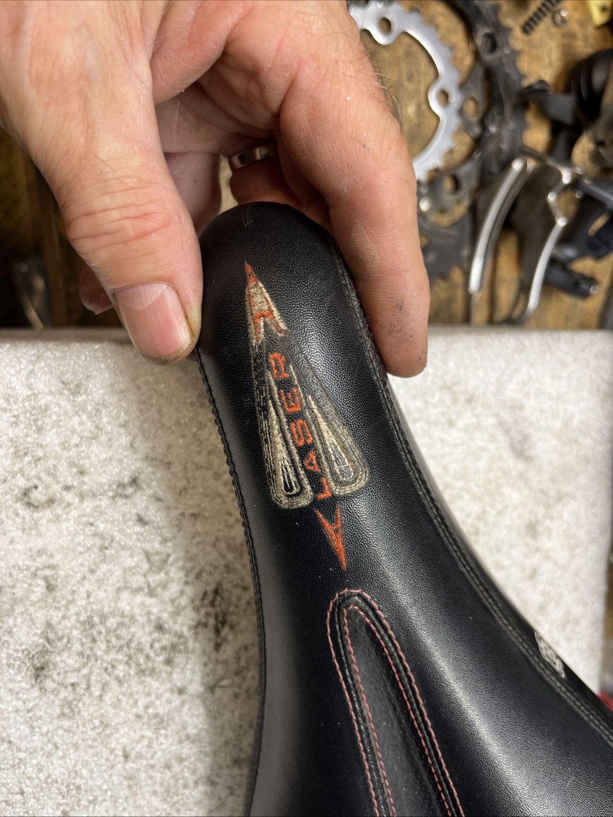 Black WTB Laser V 265mm x 140mm Titanium Rail Saddle