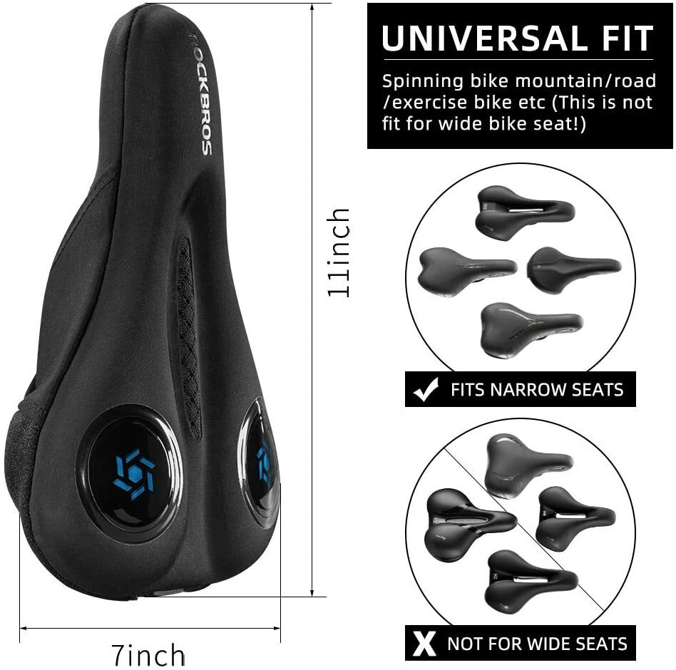 ROCKBROS Bike Seat Cushion Gel Bicycle Seat Cover Outdoor Cycling Saddle Cushion