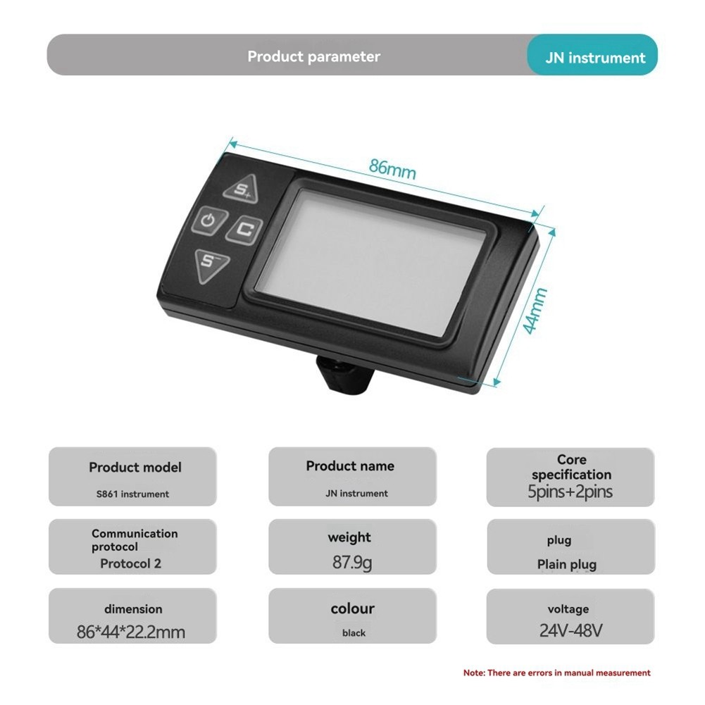 Ebike Display S861 24V 36V 48V LCD Instrument Intelligent Electric Scooter5129