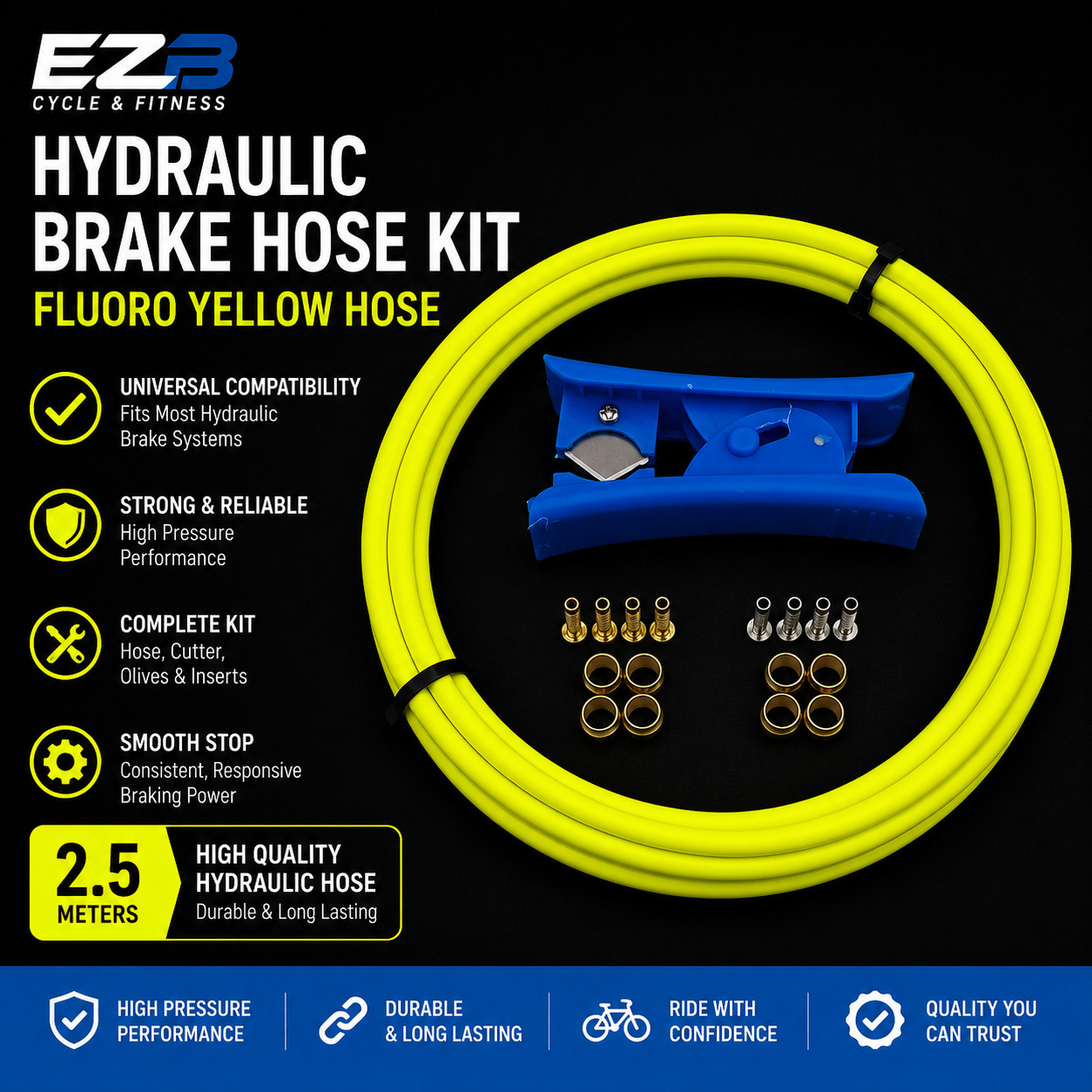 Shimano Compatible Hydraulic Brake Hose Kit BH59 BH90 2.5M Hose Cutter + Fitting