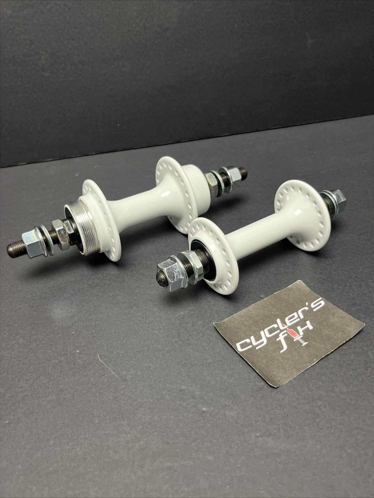 36h Low Flange White Alloy Bmx Hub Set freewheel fit: Gt Powerlite Suzue Haro*
