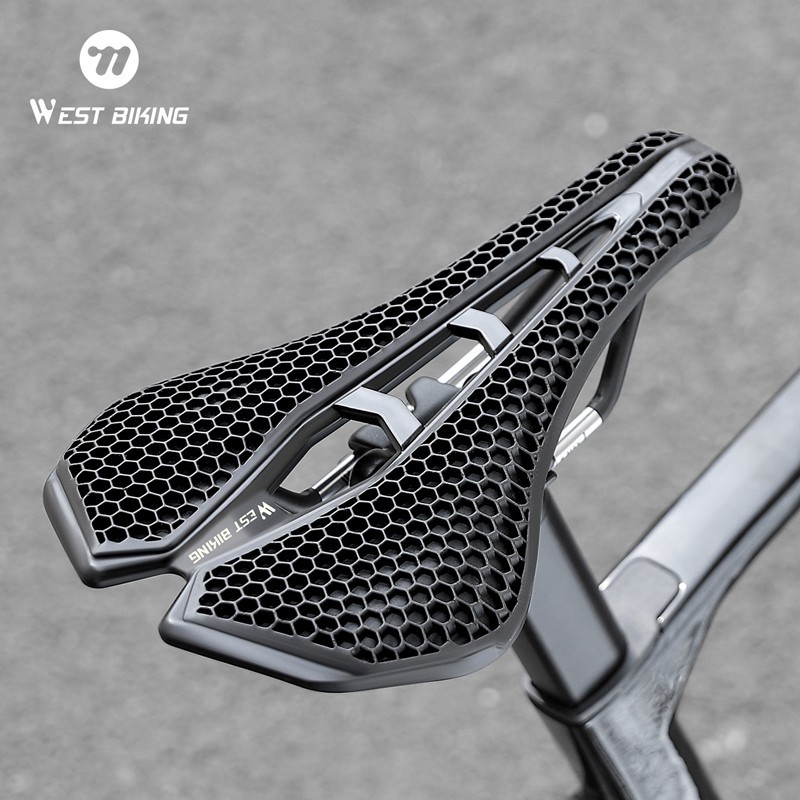WEST BIKING Bicycle Saddle 3D Honeycomb Structure Hollow Road Bike Seat Saddle