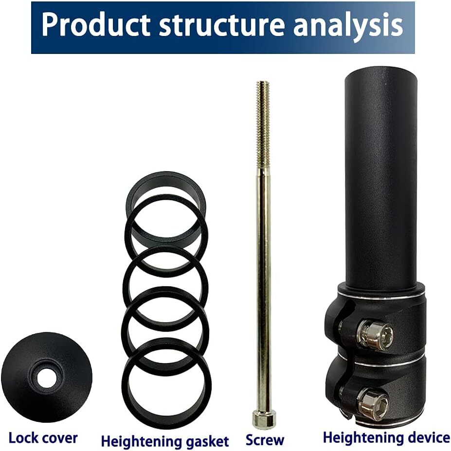 Mountain Bike Bicycle Handlebar Fork Stem Riser Extender Head Up Metal Adaptor