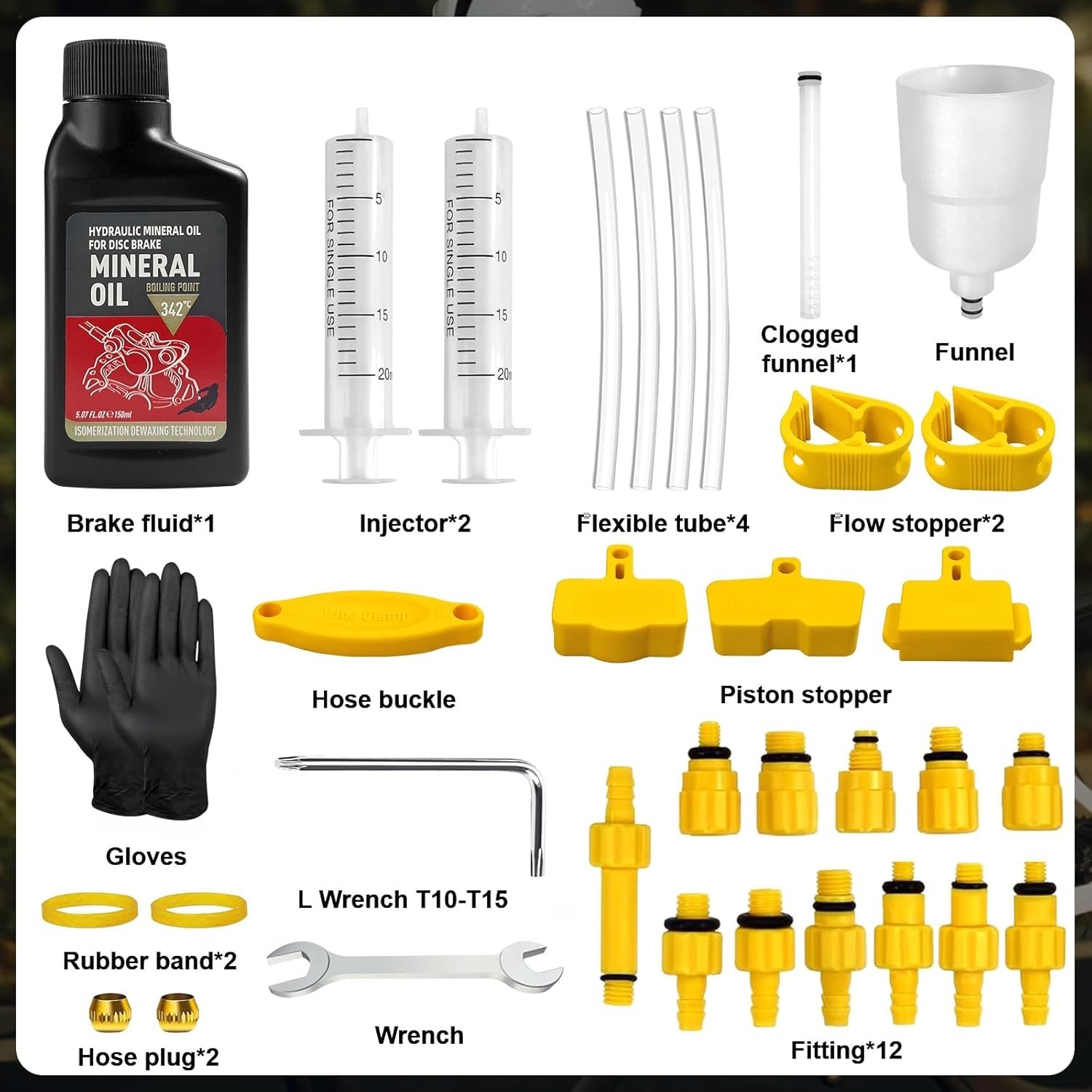 Bicycle Hydraulic Including 150ML Mineral Oil for Shimano,TEKTRO, TRP Hydraul…