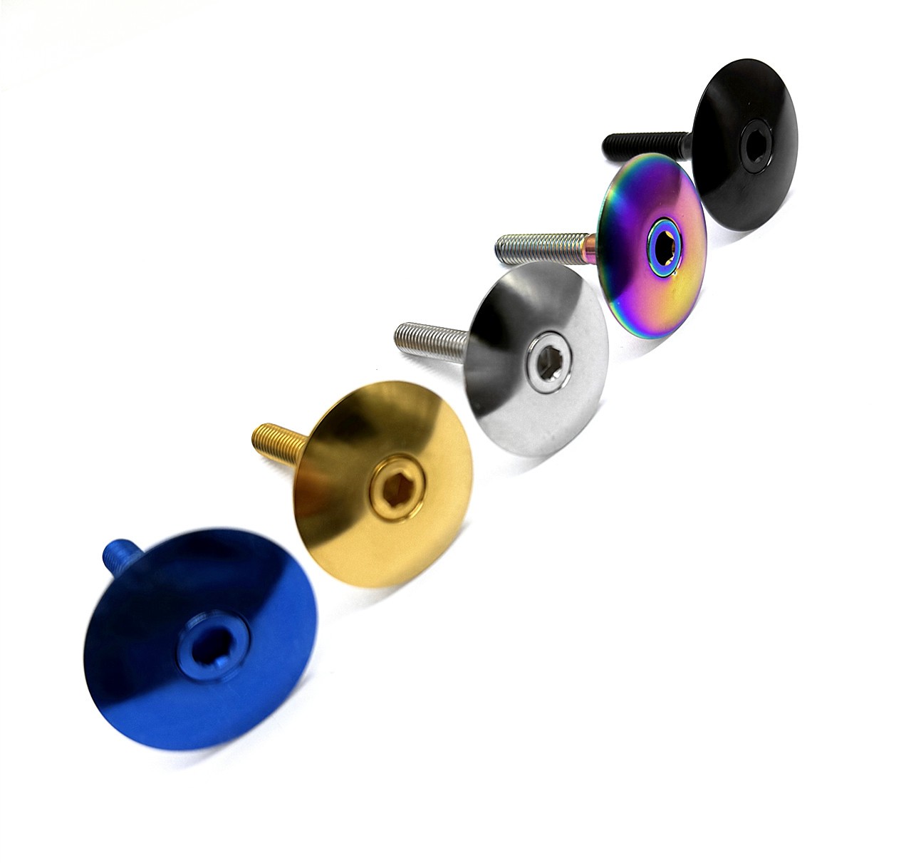 Titanium Bolt M6x35mm & Titanium Top Cap Cover for 1-1/8″ Bicycle Headset Stem