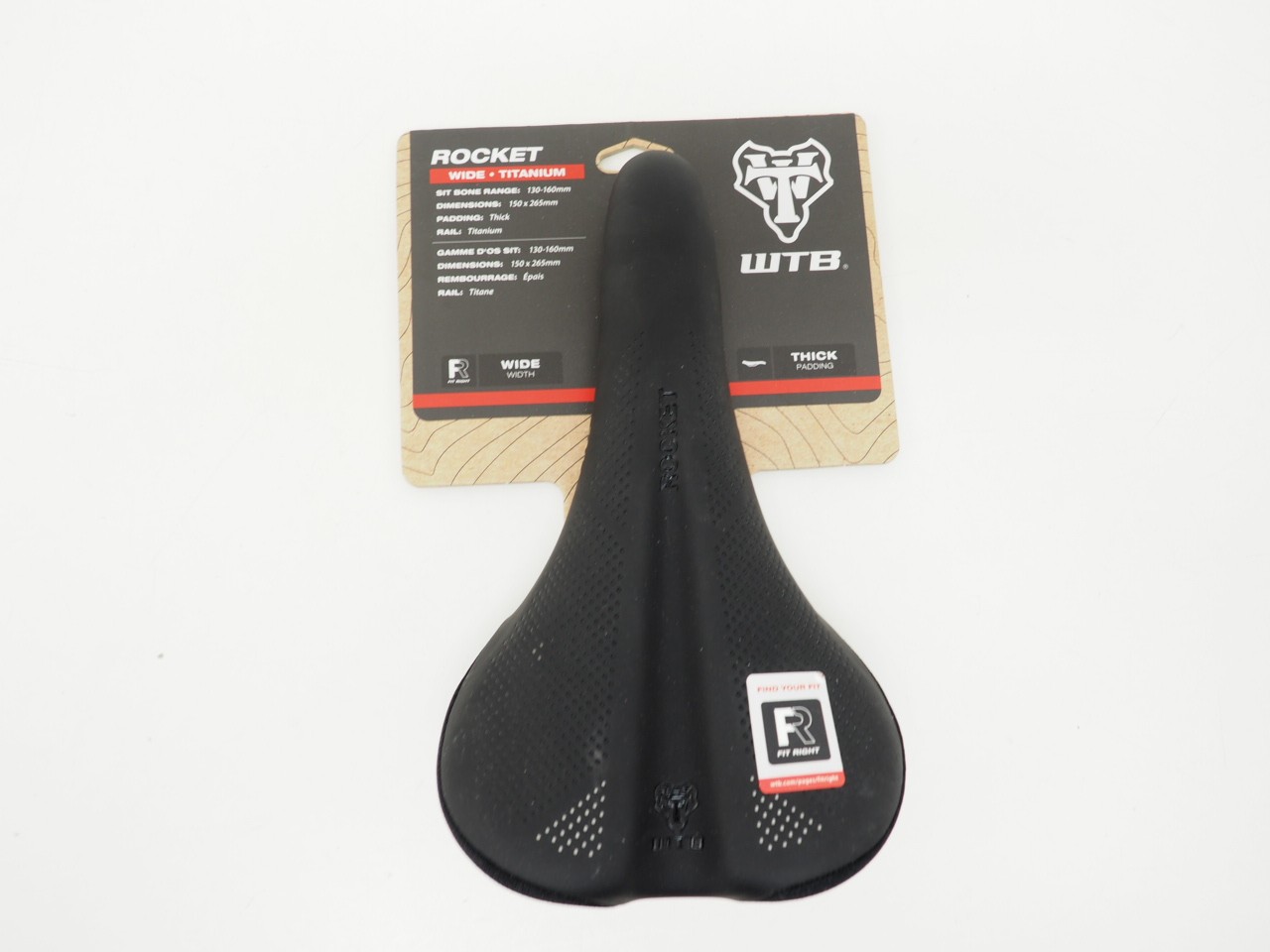 WTB Rocket Wide Mountain Bike Saddle Titainium Rails 150 x 265mm Black