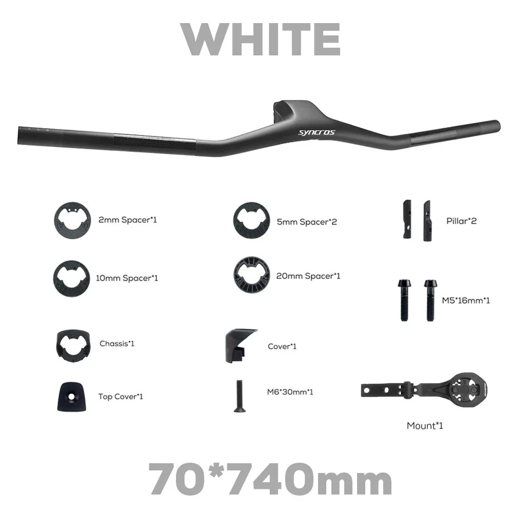 740mm -40° Full Carbon Fiber Integrated MTB Handlebar Black Matte with Mount