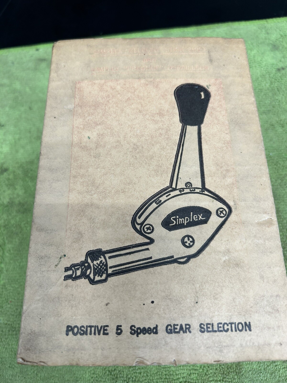 RARE VINTAGE SIMPLEX 5 SPEED STICK SHIFT LEVER RED MUSCLE BIKE IN BOX