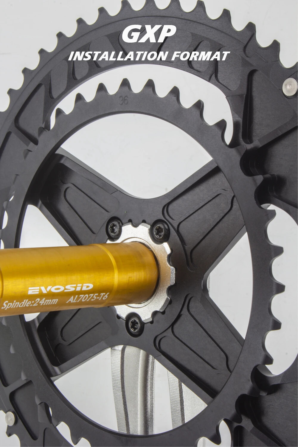165mm Folding Road Bike Crank 52-36T 12 Speed 2X Chainring with Bracket Crankset