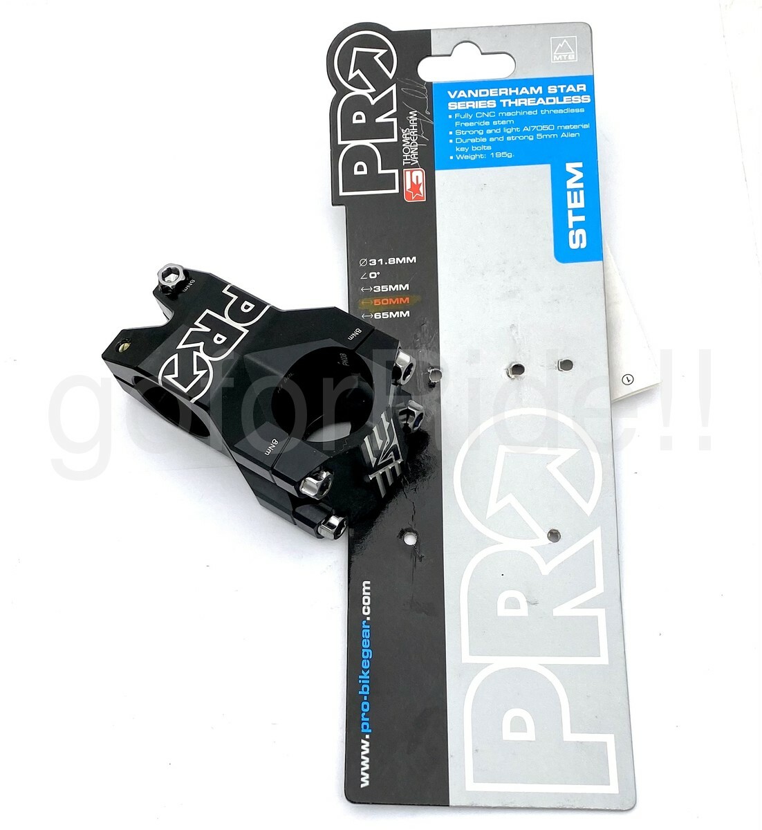 Shimano PRO CNC VANDERHAM Downhill DH MTB Bike,Bicycle Stem,31.8x50mm,0 Deg