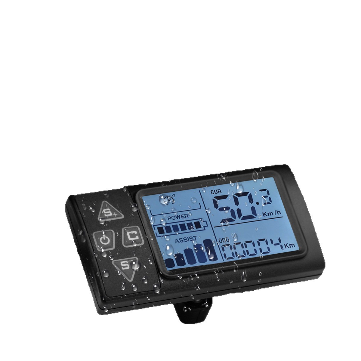 24V/36V/48V E-Bike S861 LCD Meter SM Waterproof plug Battery&Speed Display
