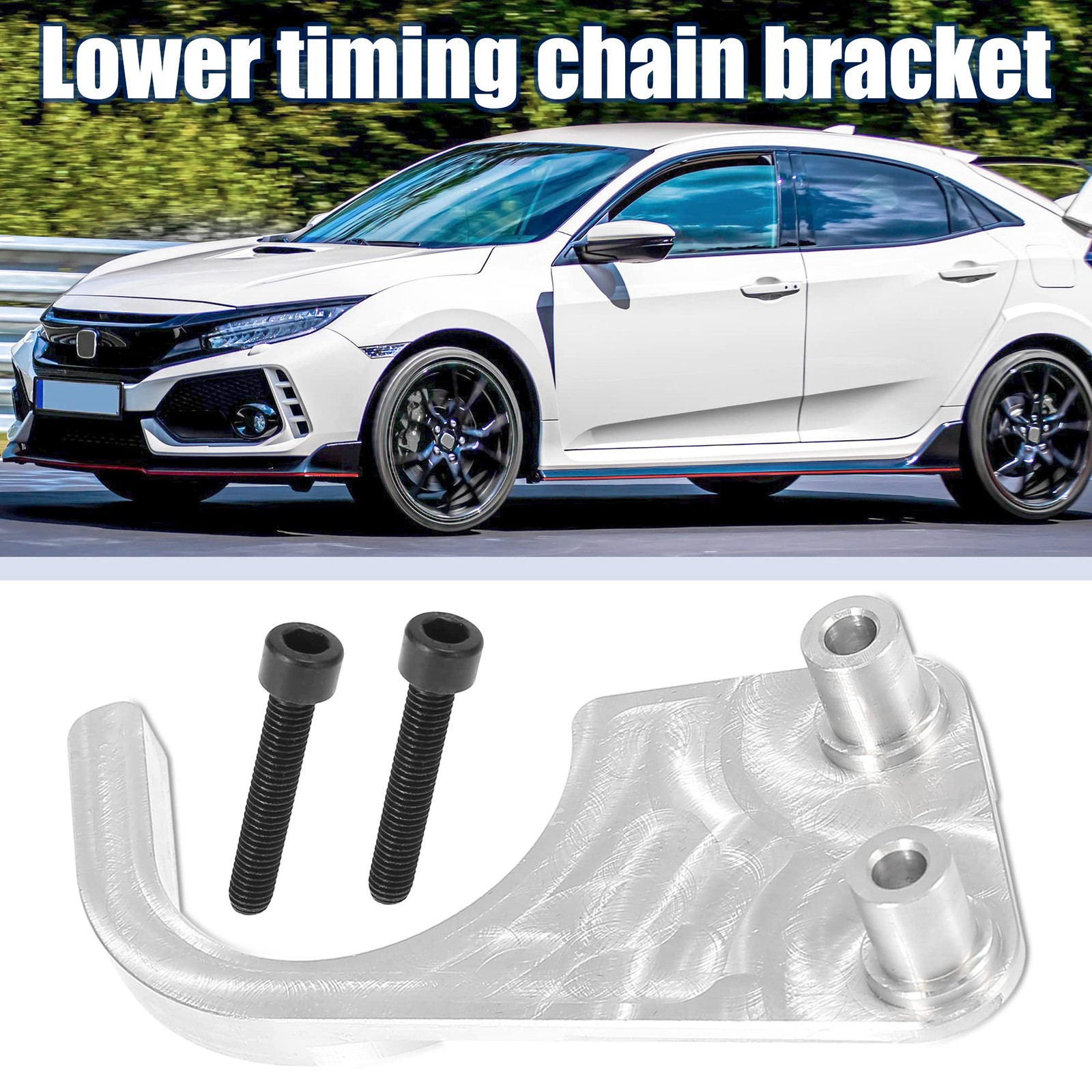 X AUTOHAUX Car Lower Timing Chain Guide 5.31″x2.17″x0.98″, silver tone