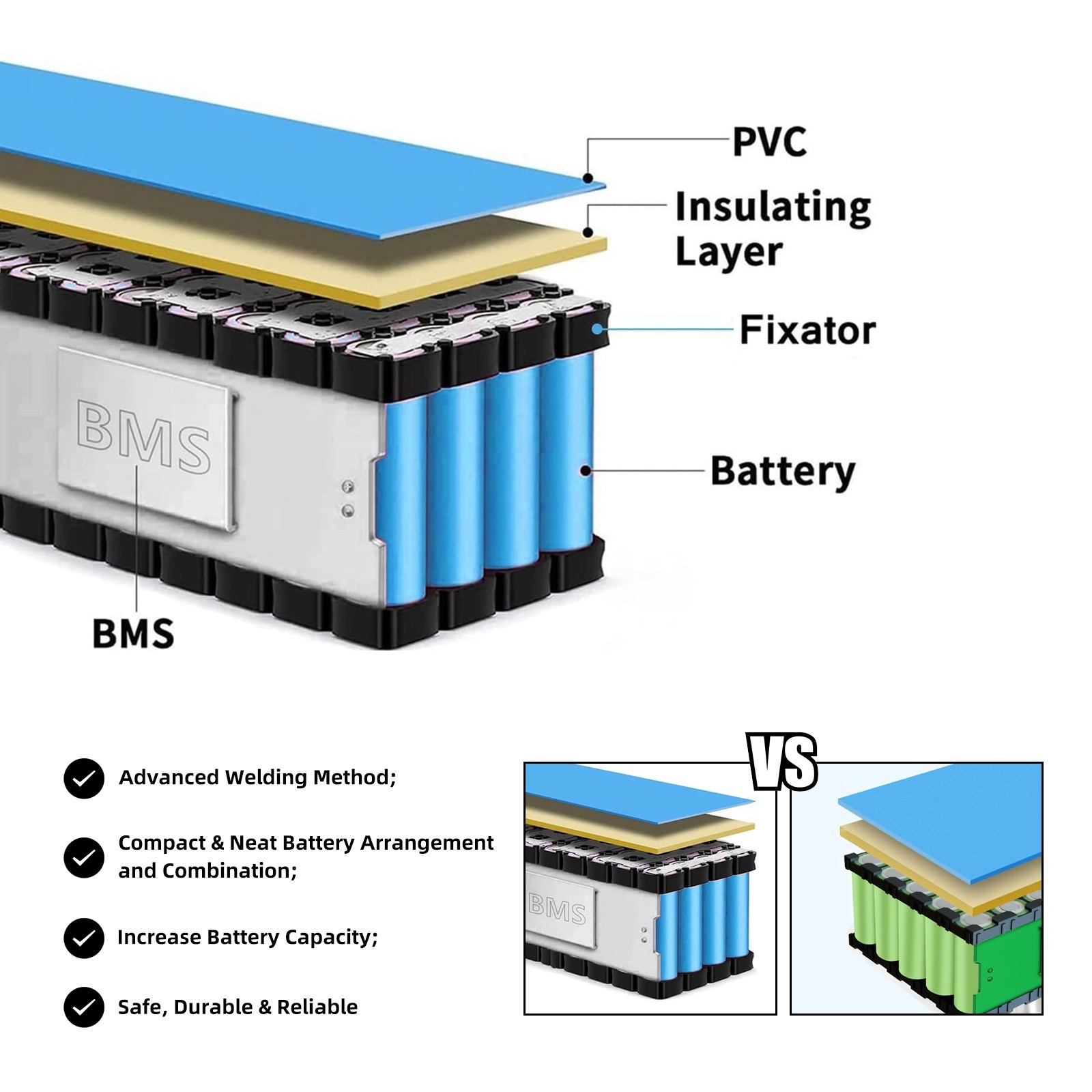 ORBEE MARTIN 48V 18Ah Rechargeable Battery, Lithuim Battery,XT60 Connector DIY